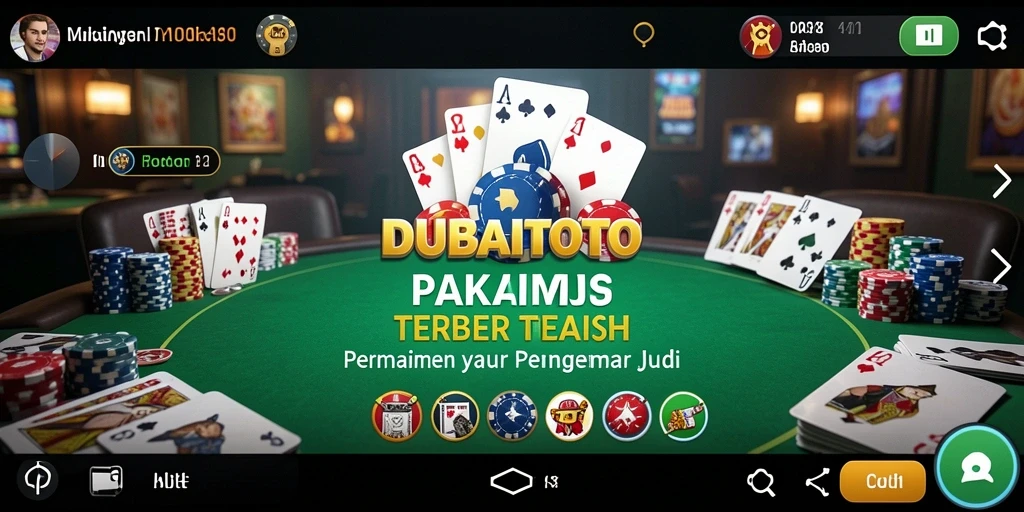 Tampilan permainan Poker di DUBAITOTO yang mendebarkan.