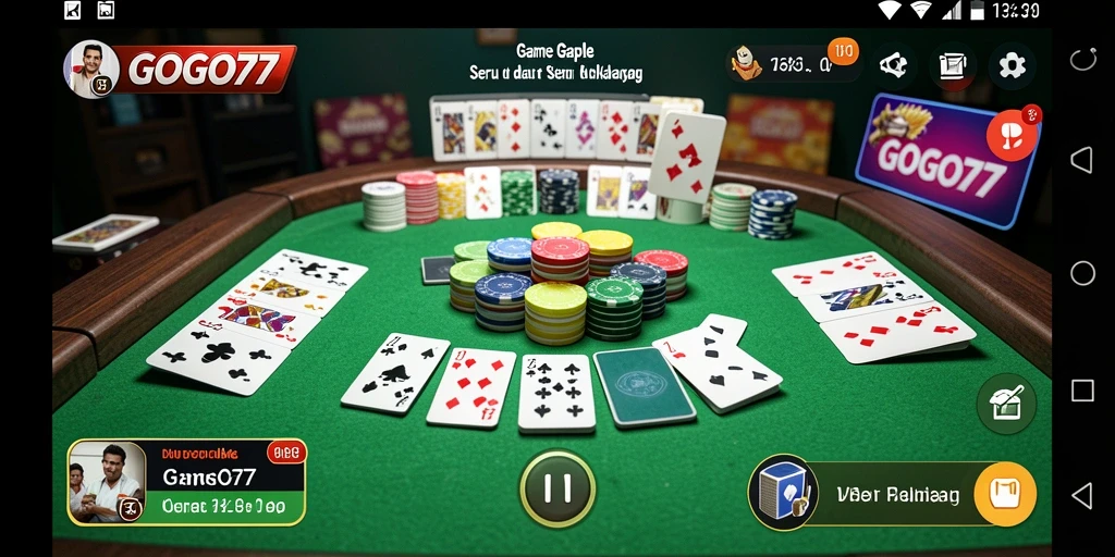 Screenshot gameplay GOGO77 menampilkan suasana Gaple yang menarik.