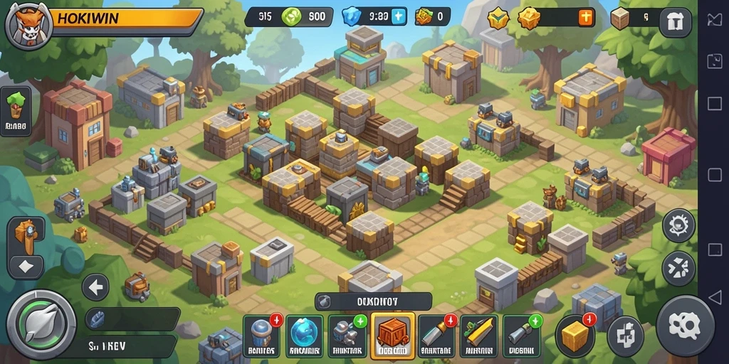 Screenshot utama HOKIWIN menampilkan aksi seru dalam gameplay Tower Defense.