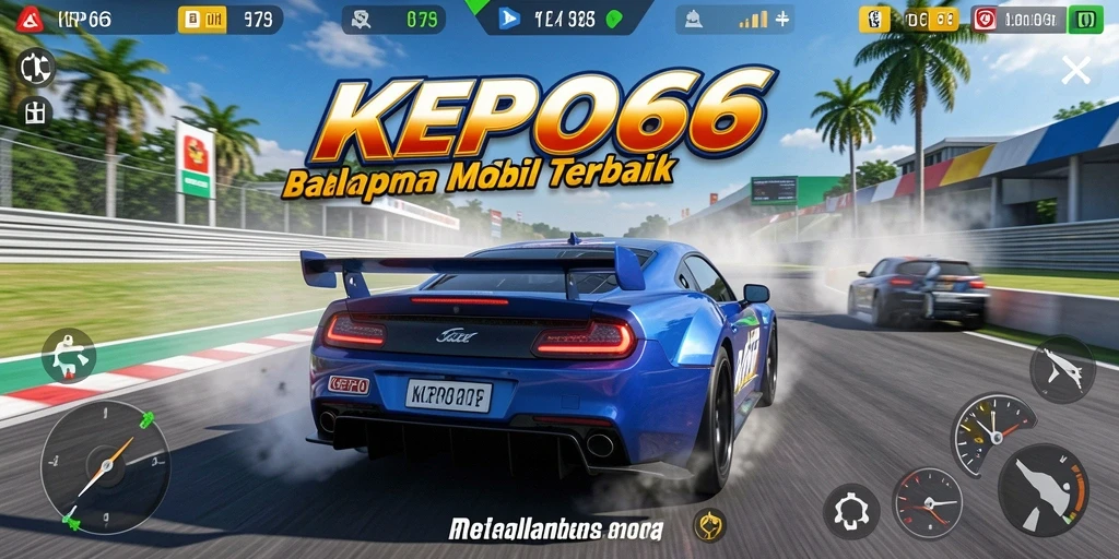 Screenshot gameplay KEPO66 yang menampilkan aksi balap yang mendebarkan.