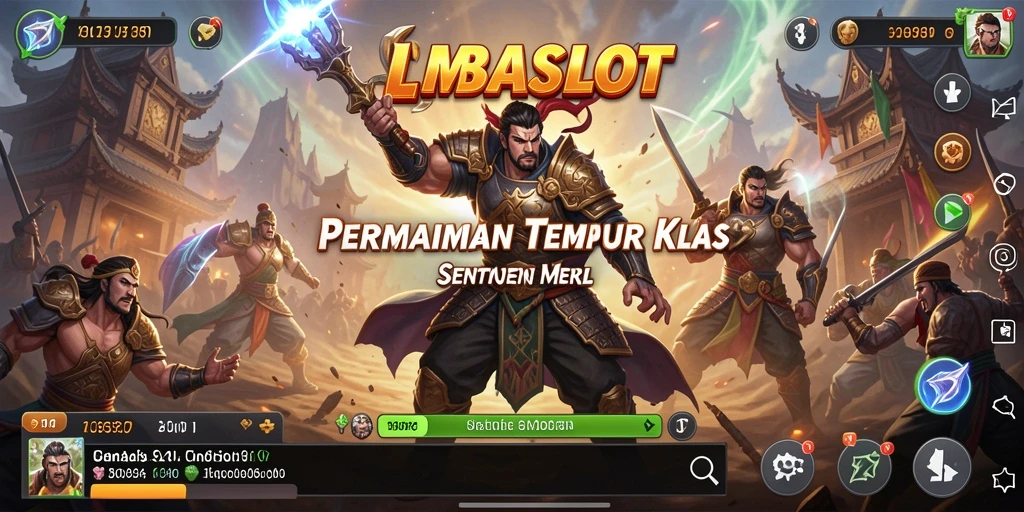 Tampilan gameplay LMBASLOT yang mendebarkan dan seru di arena tempur.