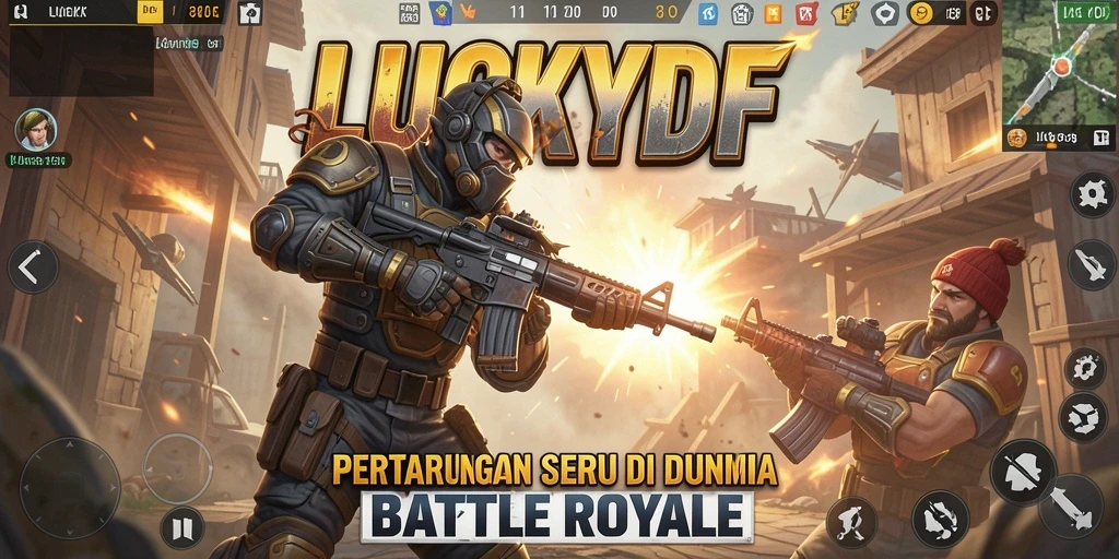 Tampilan gameplay LUCKYDF yang intens dan menegangkan