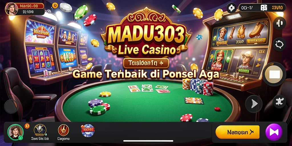 Screenshot MADU303 menampilkan dealer langsung dan permainan mengasyikkan.