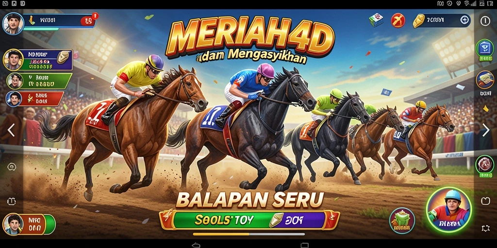 Tampilan gameplay seru dalam MERIAH4D yang menampilkan aksi balapan.