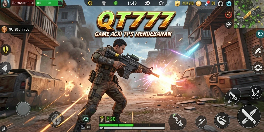 Tampilan gameplay QT777 yang mendebarkan dan penuh aksi.