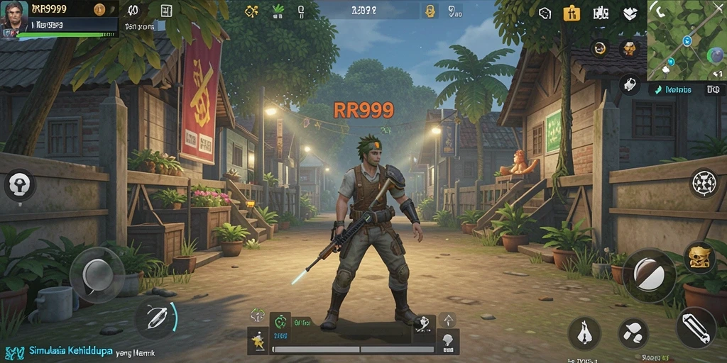 Tangkapan layar gameplay RR999 dengan lingkungan simulasi yang hidup.