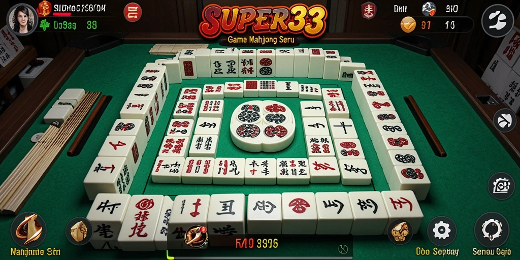 Tampilan gameplay menarik dari SUPER33 dengan elemen Mahjong yang seru.